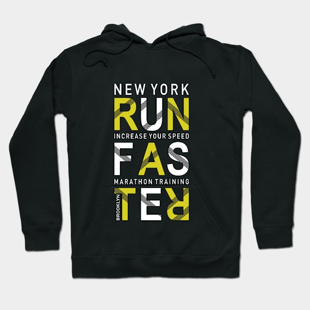 New York Running T-Shirt Hoodie by 7usnksa